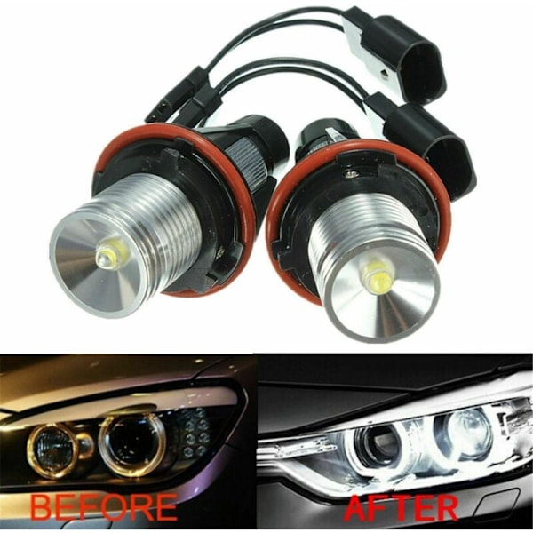1 par 8000K vita LED Angel Eye Marker Halo-lampor för E39 E53 E60 E63 E64 E66 E87 5 6 7 X3 X5