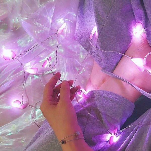 LED rosa ljusslinga dekorativa ljusslingor i sovrummet (h