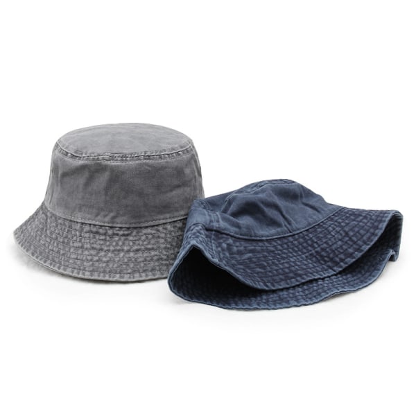 Denim Bucket Hat Unisex solhatt Bred br?ttad Bucket  Blå