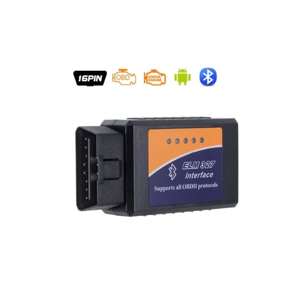 Bluetooth ELM327 / OBD2 Vikakoodinlukija Diagnostiikka Musta