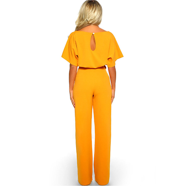 Dame Jumpsuit Romper Strandferie Body Raka ben Gul Yellow XL