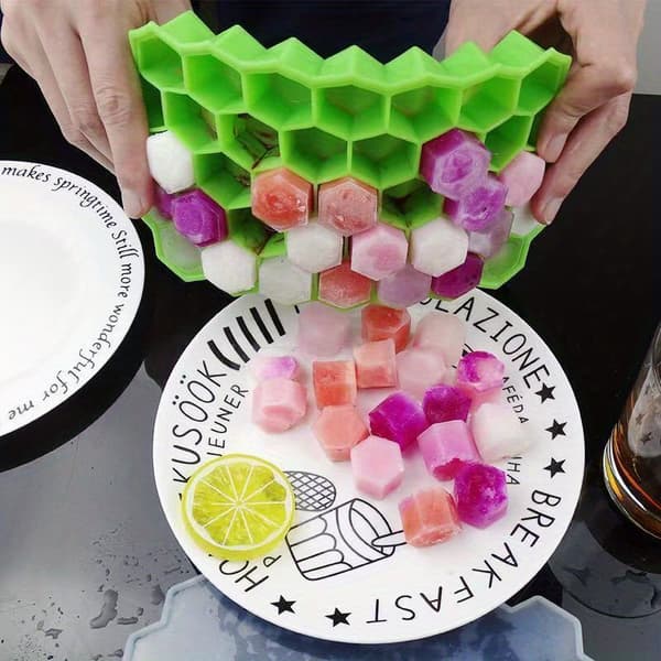 Isbitsform i silikon - Fruktglassform med lock, snabbfrigöring, köksredskap-FA-