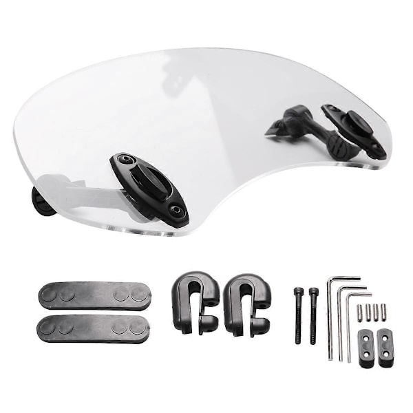 Universal Motorcycle Adjustable Windshield Extension Windscreen Spoiler Air Deflector 28.5x12x21cm-FA-
