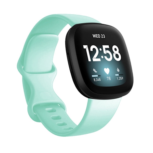 Färgglatt armband Handledsrem för Fitbit Versa 3 Klocka Mjukt band Correa för Fitbit Sense Versa3 Klockband Tillbehör Ljusgrön Light green L