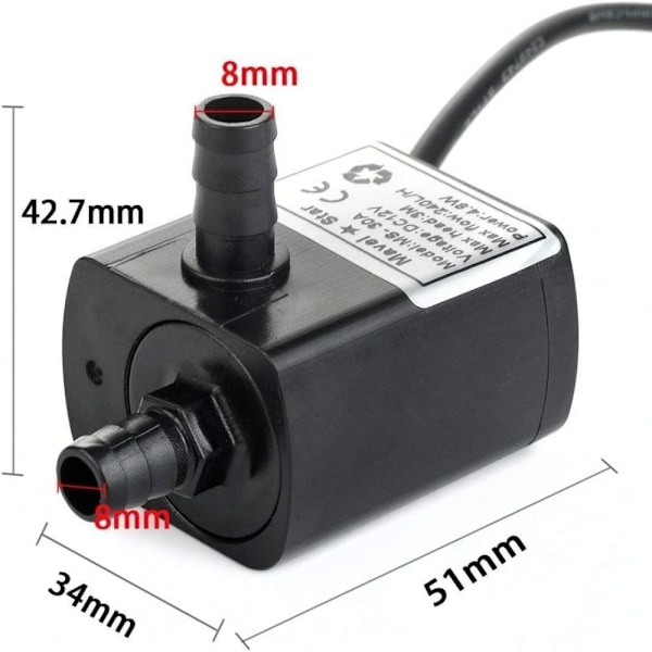 Liten 12V vattenpump DC borstlös