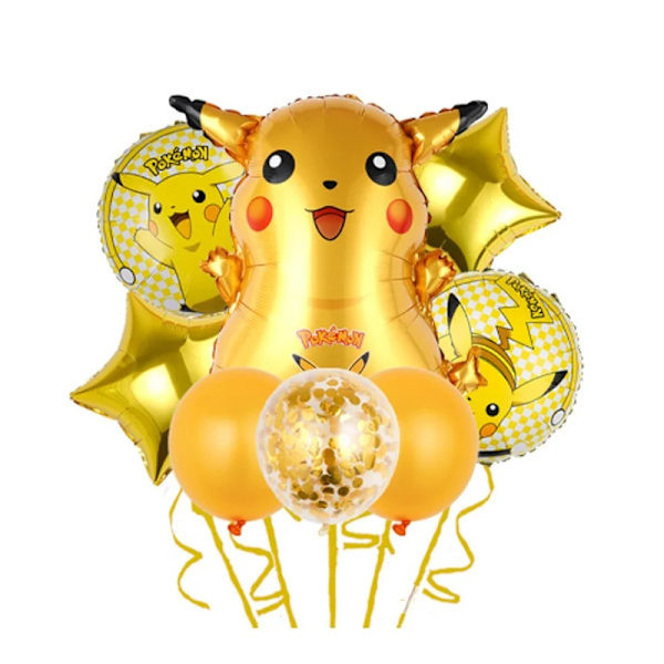 Po.Ke.Mon Balloner Aldersæt Folie Latex Balloner Børn Fødselsdagsfest Dekoration Pikachu 8 to piece Set