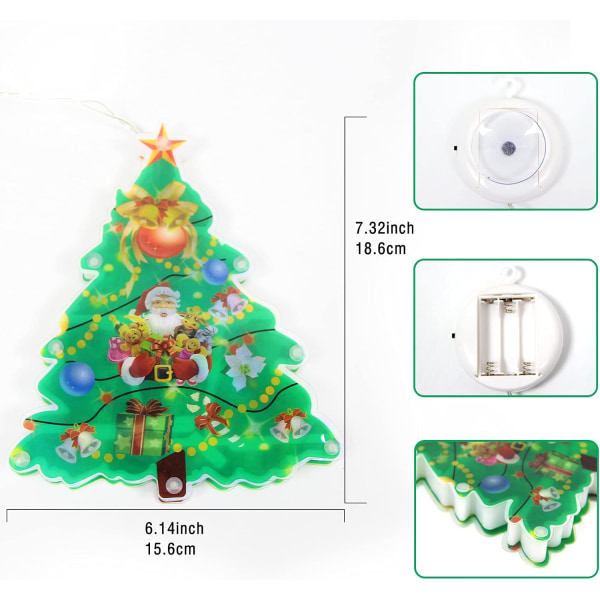 Upplyst fönsterprydnad för julen Bettery Operated