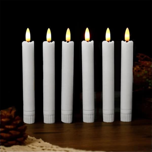 Fjärrkontroll Elfenbensfärgade Flamfria LED-ljus, 6-pack Batteridrivna-FA-