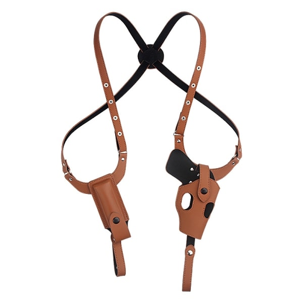 Amazon Kohud Dubbel Axel 1911 Bärbar Utomhus Taktisk Dold Armhåla Holster Osynlig Snabbdrag Holster Brun Singel Par