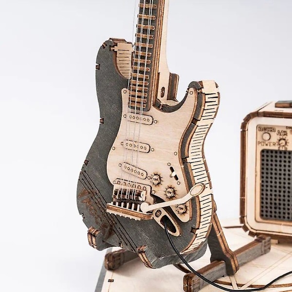 Rokr Elektrisk Guitar Model Gave til Børn Voksen Montering Kreative Legetøj Byggeklodser 3d Træpuslespil Tg605k