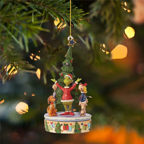 Jul Grinch-pynt Julepynt Hengt figur Hänge Dekor A