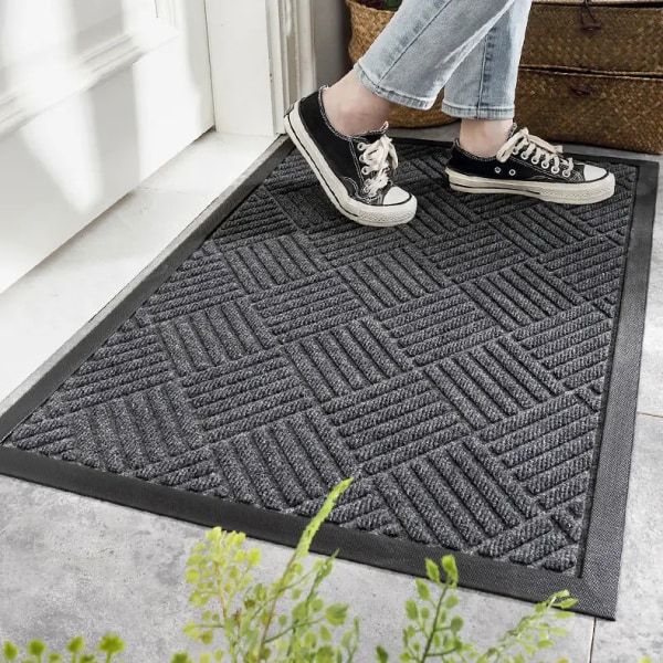 Sisä- ja ulkokäyttöön sopiva ovi- ja kuramatto, 43,5 x 75 cm, liukumaton eteisen matto, sisä- ja ulkokäyttöön sopiva ovi- ja kuramatto luonnonkumilla