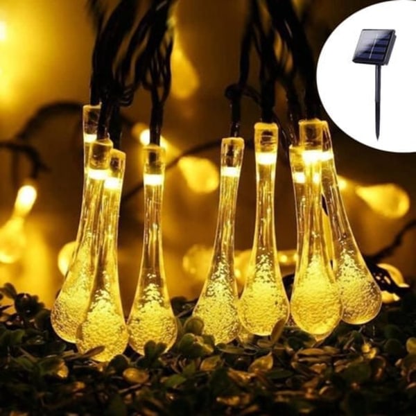Solcellelys 30 LED utendørs innendørs 6,5M 8 moduser IP65 vanntett f