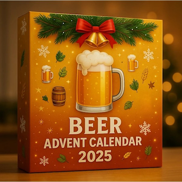 Øl Julekalender Boks, 2D Juletrepynt, Julegave-FA-