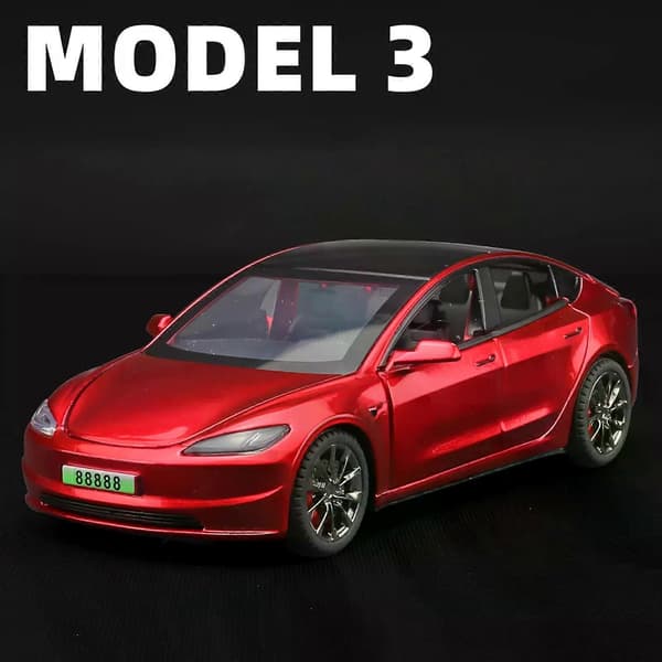 2025 NY 1:32 Model3 Model 3 Legeringsmodel Bil Legetøj Trykstøbt Metal Støbning Lyd og Lys Billegetøj Til Børn Køretøjer-FA-
