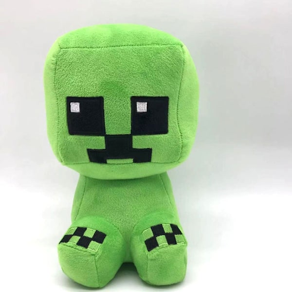 Minecraft Creeper Plys 26cm Grøn/Sort - Xin