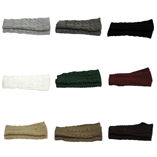 Stickade armvärmare, fingerlösa & korta - Ljusgrå [20cm] - Handledsvärmare gray 25