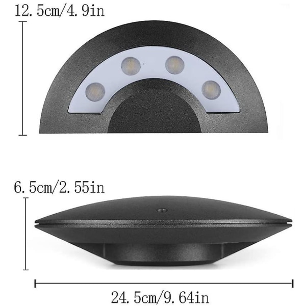 LED-vägglampa utomhuslampa antracit svart 360LM 3000K varm