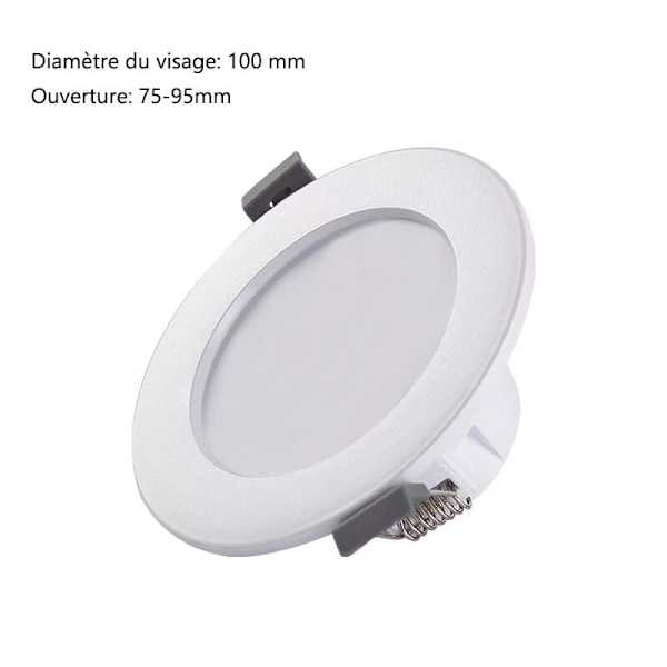 5 LED-spotlights for baderom, IP44 ultra-flat 25mm, Ø85mm, hvit