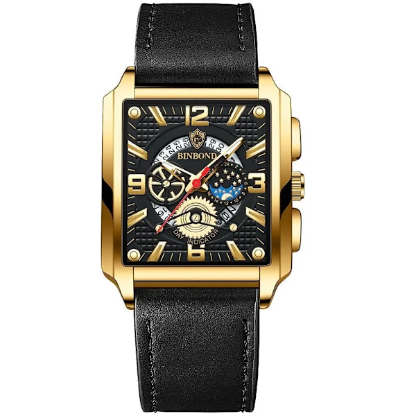 Ny Sport Watch Topp Merke Luksus Rose Gull Watch i rustfritt stål Herre Mote Vanntett Armbåndsur Relogio Masculin Leather Gold Black