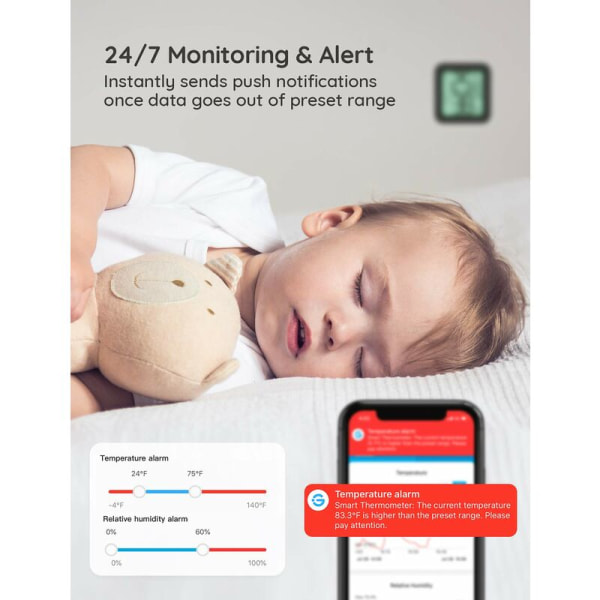Hygrometer för inomhusbruk Termometer Liten monitor Mini Digital