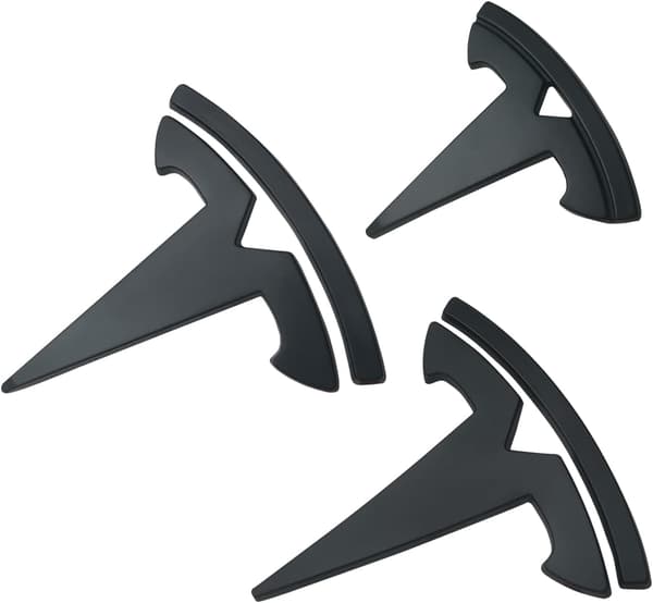 3-pak Tesla Model 3 ratlogo-mærkater (mat sort)-FA-