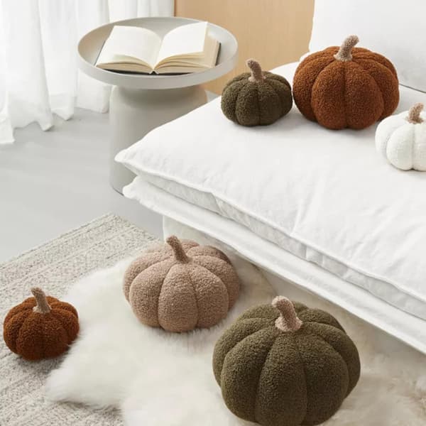 Græskar Plys Pude - Brun Thanksgiving & Halloween Dekorativ Sofapude-FA-
