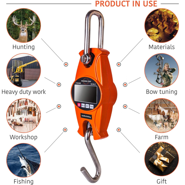 300 kg:n riippuva vaaka maatilalle, metsästykseen, painonmittaukseen, suurille kaloille, Entra