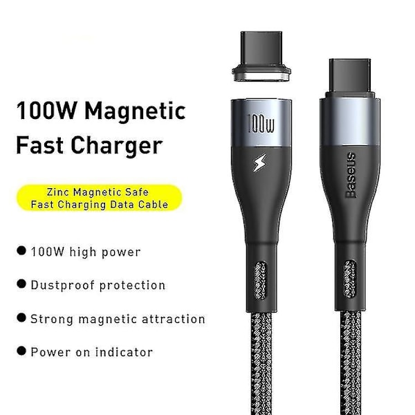 Baseus Catxc-q01 Sink Magnetic Series 100w Pd Usb-c / Type-c til Usb-c / Type-c Hurtiglading Datakabel