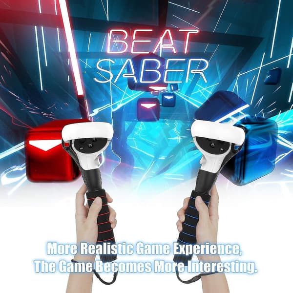 Dobbelt forlængede greb til Oculus Quest, Quest 2 eller Rift S controllere til at spille Beat Saber spil-FA-