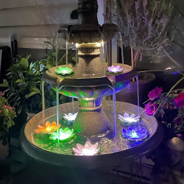 Flytende lotuslys, LED Lotus Flower Lights, Batte