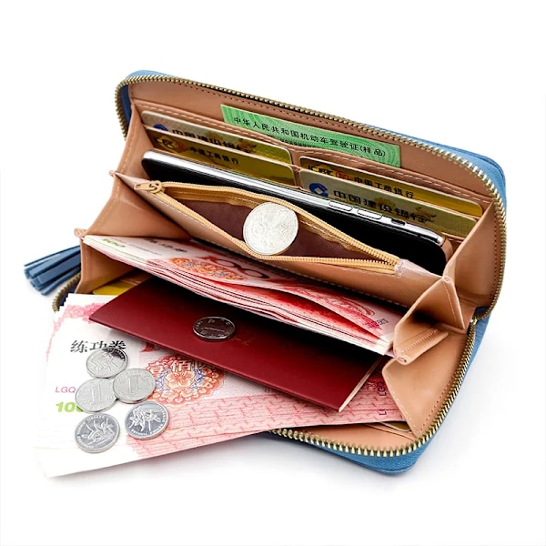 Vetoketjullinen Raha Kolikkopussi Naisten Korttikotelo Pitkä PU Nahka Clutch Lompakko Suuri Kapasiteetti Naisten Ranneke Puhelin Käsilaukut Raha Tasku Red
