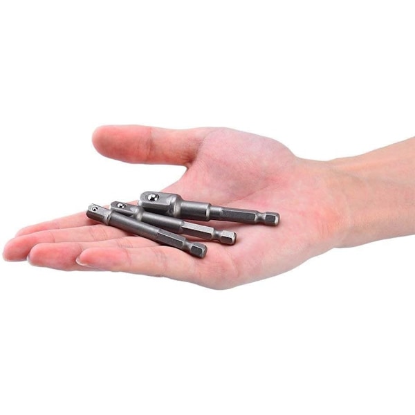Nyeste hylseadapter, sæt 3-delt møtriknøglesæt til 1/2\" 3/8\" 1/4\" skraldenøgle, KoleZy