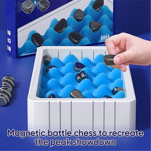 Magnetiskt Schackspel, 2024 Nytt Magnetsten Brädspel Strategispel, Roligt Bordsspel med Magneter för Barn Vuxna Familjfestspel Tz[HK] A with Sponge box and Rope