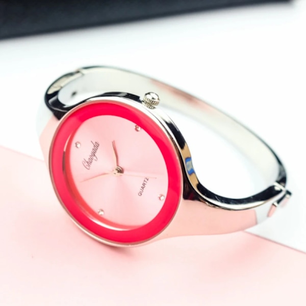 Naisten Rannekello Muoti Dam Klockor Merkki Kello Naisten Rannekello Lady Quartz Armbandsur Watch Relogio Feminino Montre Femm silver pink