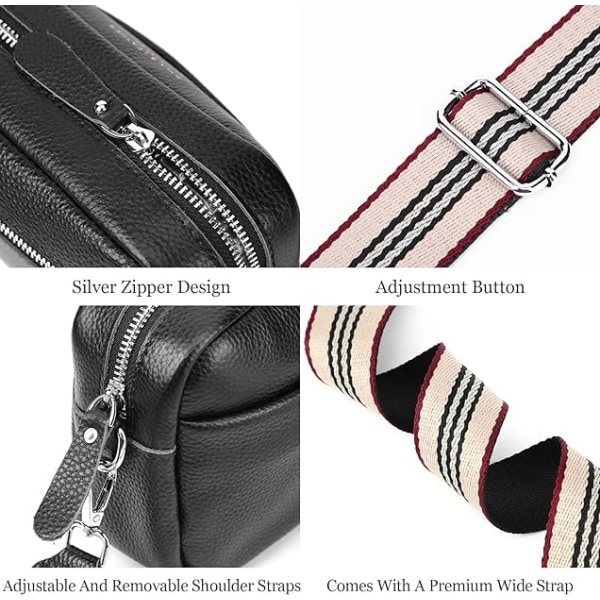 Crossbody-taske til kvinder, lille ægte læder grøn
