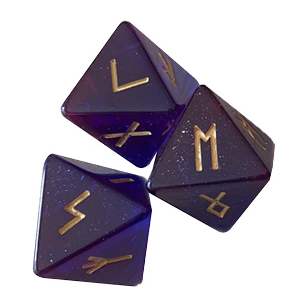 3 stk Hjertetærninger Sett 8-sidige Runde Tærninger Resin Assorterte Polyhedriske Tærninger Sett Polyhedrisk Divinasjon Bordspill Tærning Purple 0.02