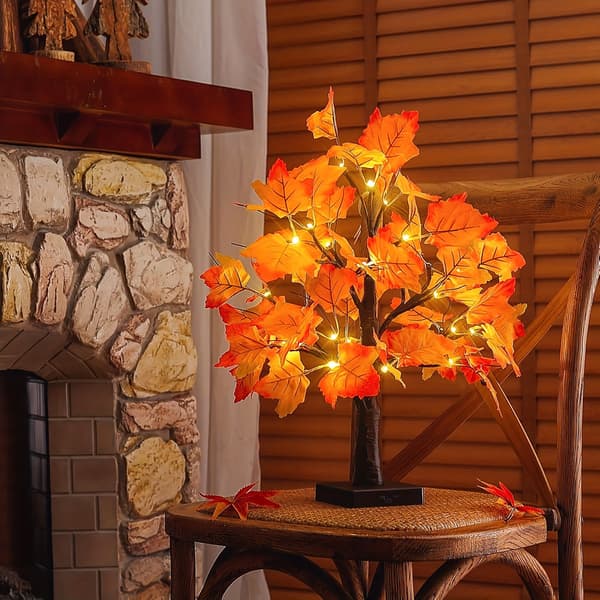 LED Ahorn Træ Dekorative Lys til Efterår Thanksgiving Hjem Bordplade Indretning Maple Tree