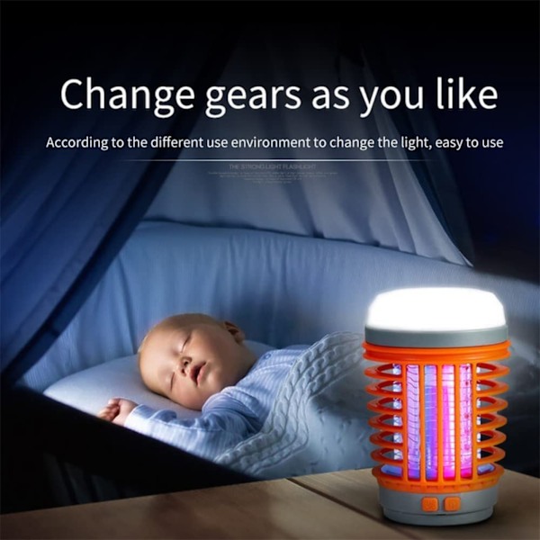 Myggdreper, 2024 ny solcelledrevet utendørs vanntett myggdreperlampe, bærbar egnet for hage, camping Orange belt hook 2 pieces