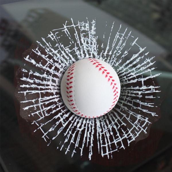 5D-simulering Golf/baseboll Klistermärke för bilfönster med trasigt glas