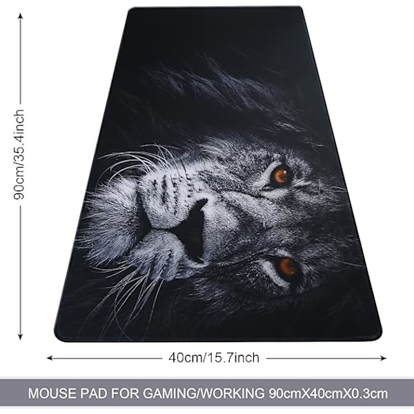 Gaming musemåtte, forlænget musemåtte syet kanter 90x40 cm bordmåtte til spil/kontor/virksomhed