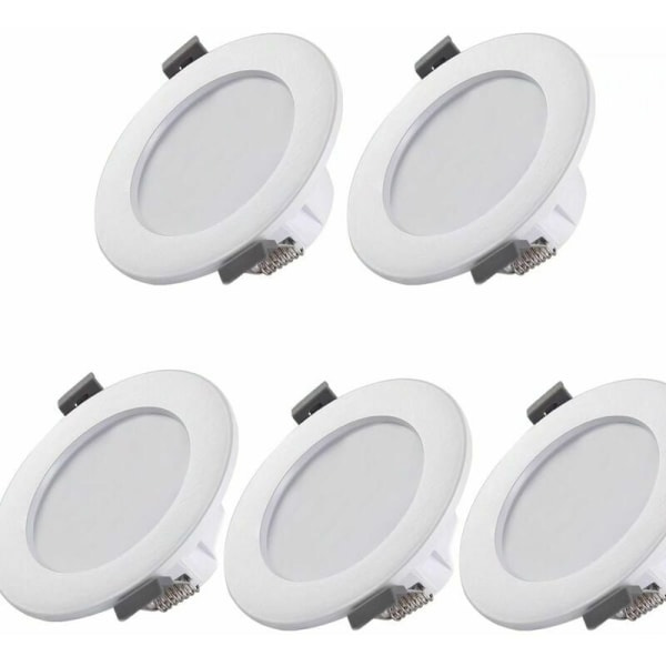 5 LED-baderomsspotlights IP44 25mm Ø85mm innfelt taklampe