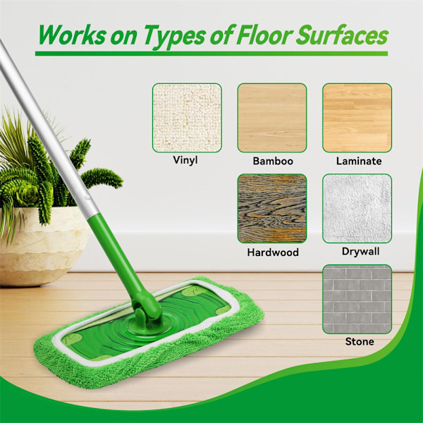 Swiffer Sweeper Mop Reservedele, Mikrofiber til Swiffer Gulvmopper, Genanvendelige Gulvmoppbetræk 8PCS