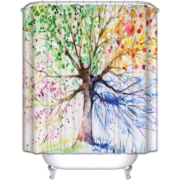 Duschdraperi 180x200 cm anti- form, 3D-utskrift vatten-bläck färg