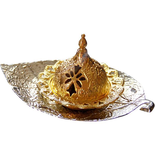 Røgelsesbrænder til meditationsrum, kontor, Ramadan, arabisk klassisk stil, kulrøgelsesbrænder silver