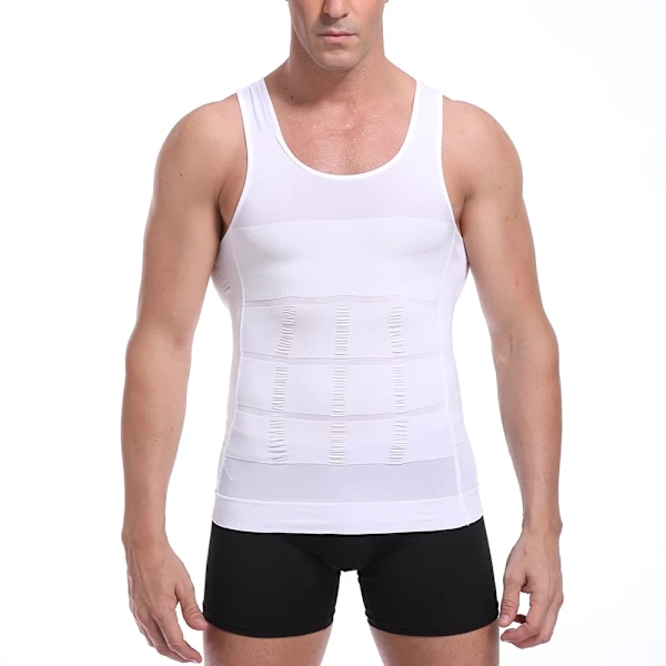 Formende Undertrøje til Mænd / Korrigerende - Vælg Farve! Hvid XXL White XXL (Vit)