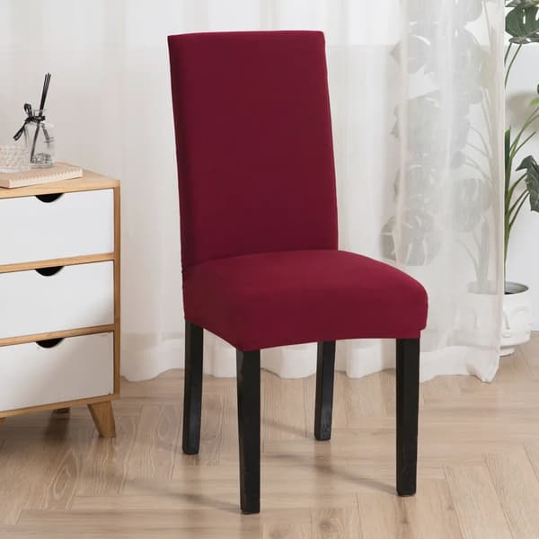 6 st Stretch Stolsöverdrag - Tvättbara Stretch Stolsöverdrag-FA- Rödvin