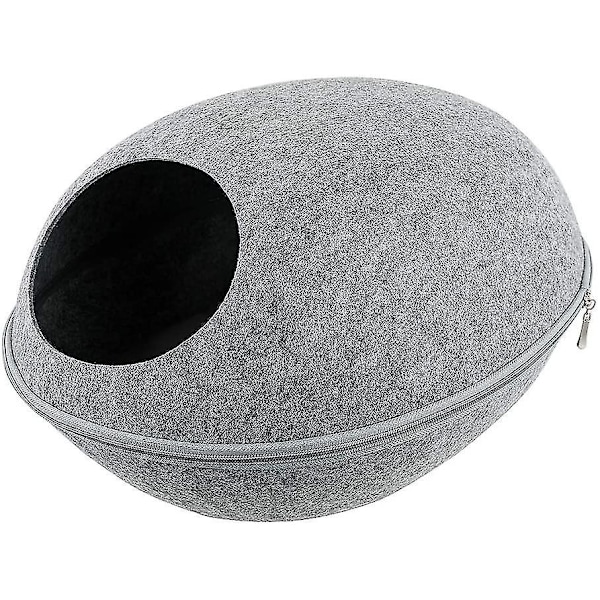 Felt Cat Cave Bed Detachable Foldable Zipper Top-FA-