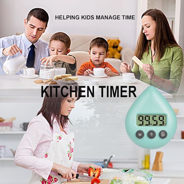 Vattentät duschtimer för barn, digital timer, duschklocka, badrumskökstimer, nedräkningstimer med sugkoppshål