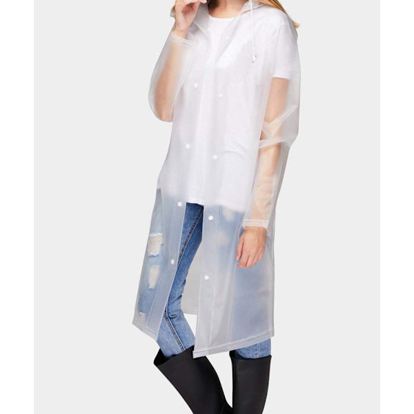 Transparent regnrock Vattentät regnponcho Regnkläder